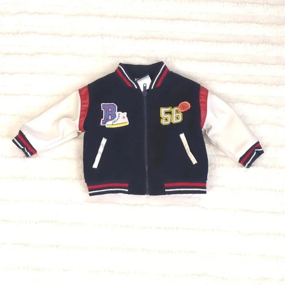 Boyz Wear By Nanette Toddler Varsity Basketball Jacket Size 12 M - Picture 1 of 14